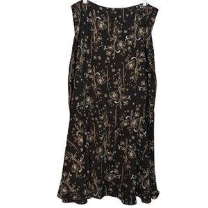 Emma James Black Floral Midi Skirt